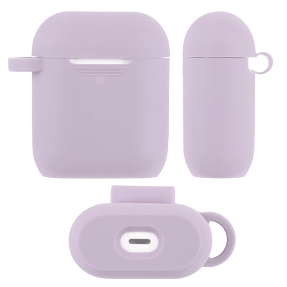 Lavender Pom Pom Case for Airpods 1 & 2 - Picture 3 of 6